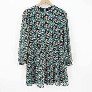 Wednesdays Girl Mini Dress XS Womens Floral Cottagecore Feminine Romantic Casual